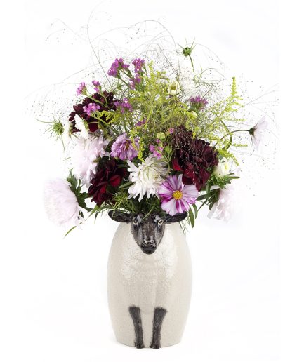 Quail Ceramics - Black faced Suffolk Sheep Flower Vase Large