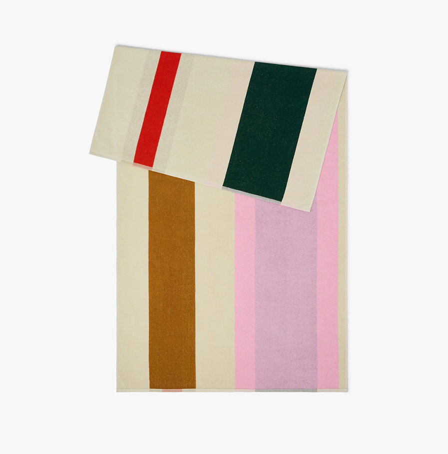 SUITE702 strandlaken Red- Dark Green-Toffee-Pink