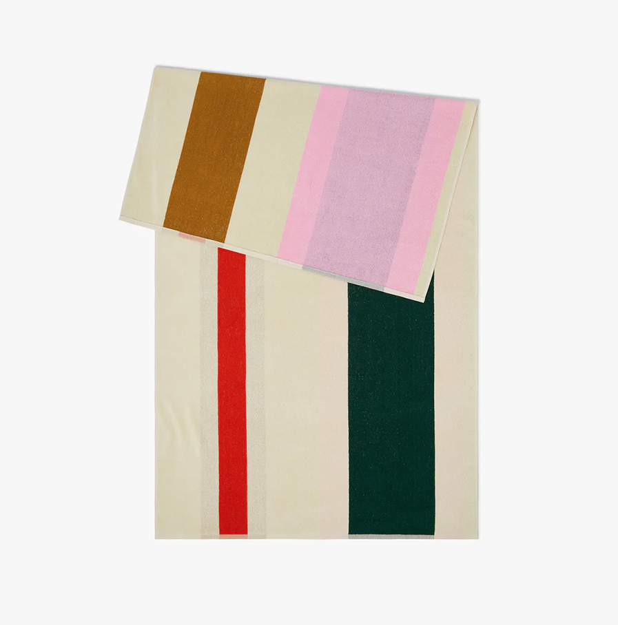 SUITE702 strandlaken Red- Dark Green-Toffee-Pink