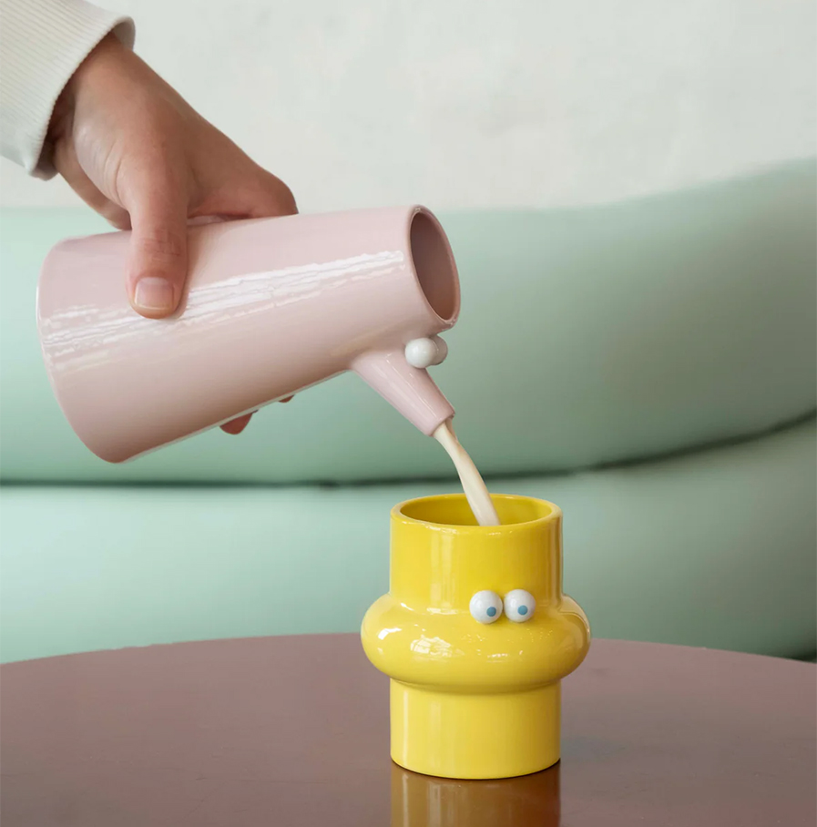 Home Studyo x Lucas Zanotto - pink jug and cute cup yellow