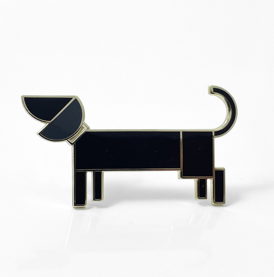 Michael Barnaart - broche teckel zwart