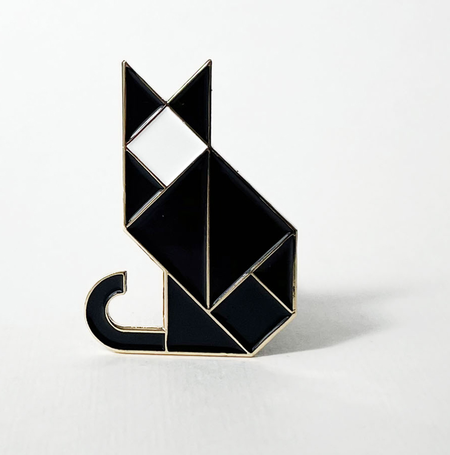 Michael Barnaart - broche kat, zwart