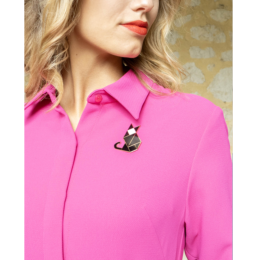 Michael Barnaart - broche kat, zwart