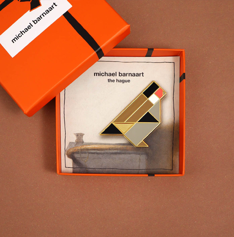 Michael Barnaart - broche puttertje in cadeauverpakking