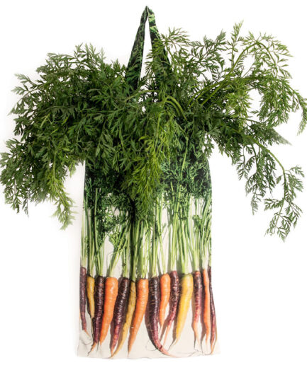 Maron Bouillie - tote bag met print van meerkleurige wortels