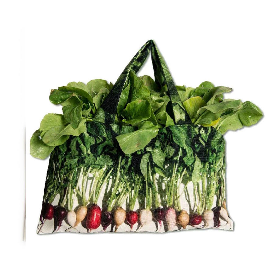 Maron Bouillie - tote bag met print van meerkleurige radijsjes