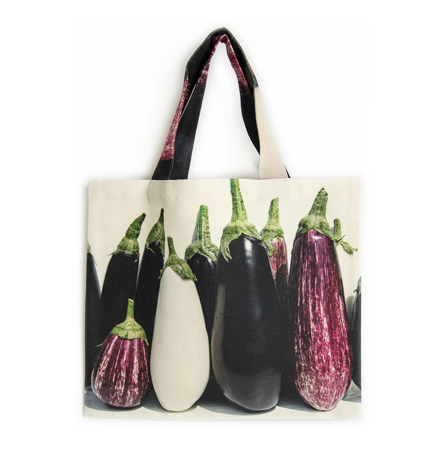 Maron Bouillie - tote bag met aubergineprint