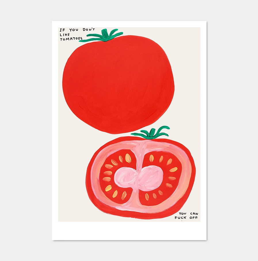 David Shrigley - kaart 'If you don't Like Tomatoes'