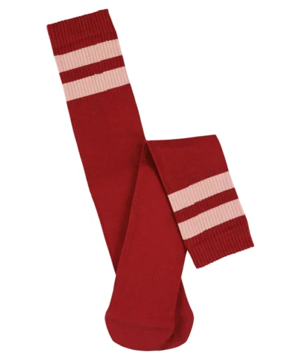 Escuyer unisex sokken, rood met 2 roze strepen