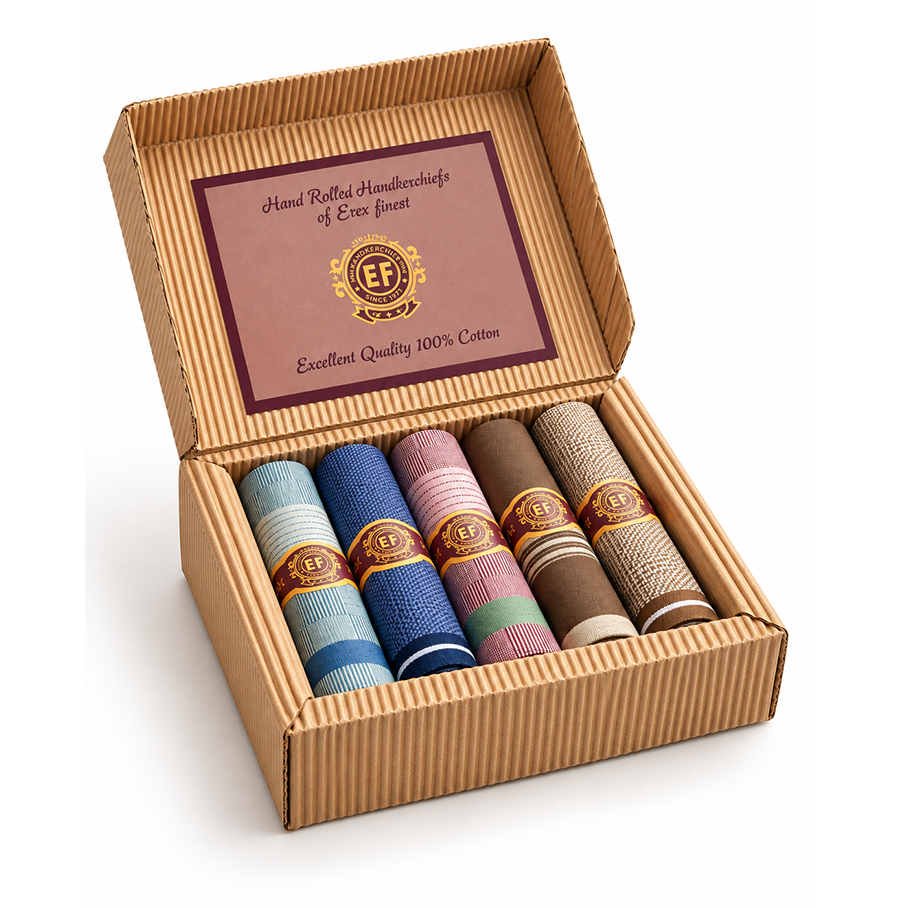 Giftbox met 5 herenzakdoeken
