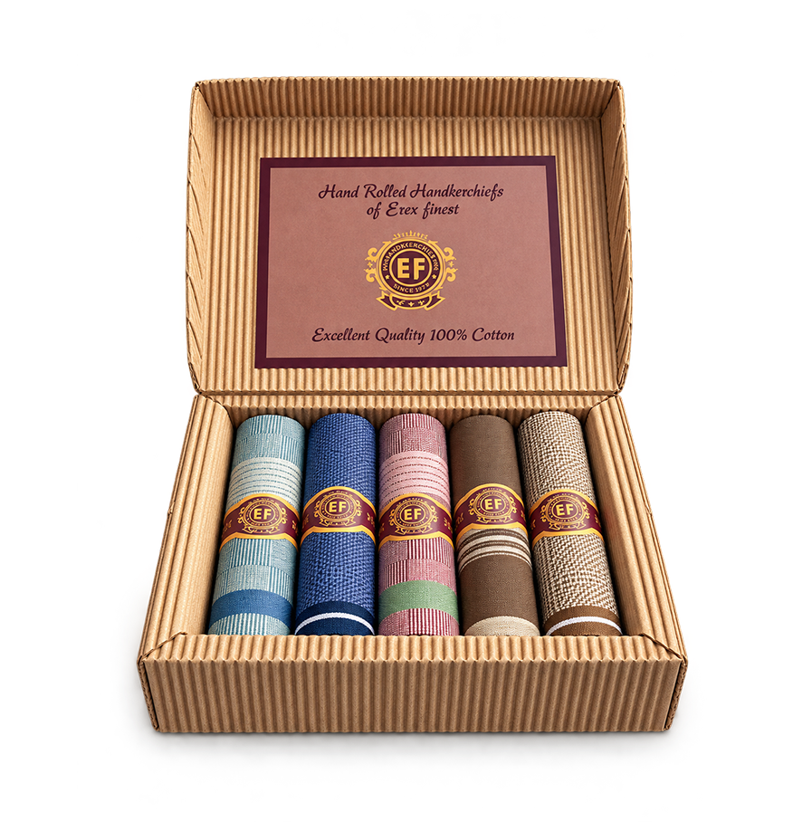Giftbox met 5 herenzakdoeken