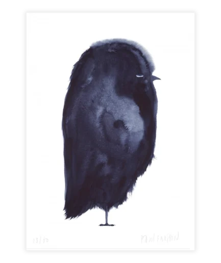 Vogel-llustratie van Paul Faassen in indigo
