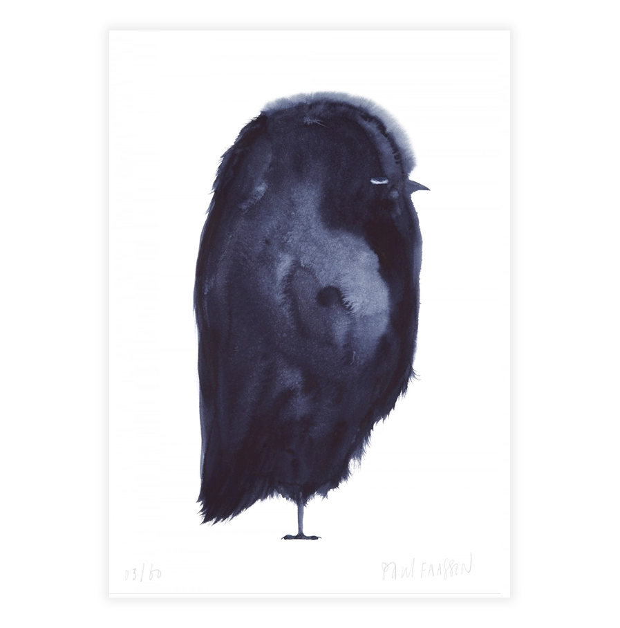 Vogel-llustratie van Paul Faassen in indigo